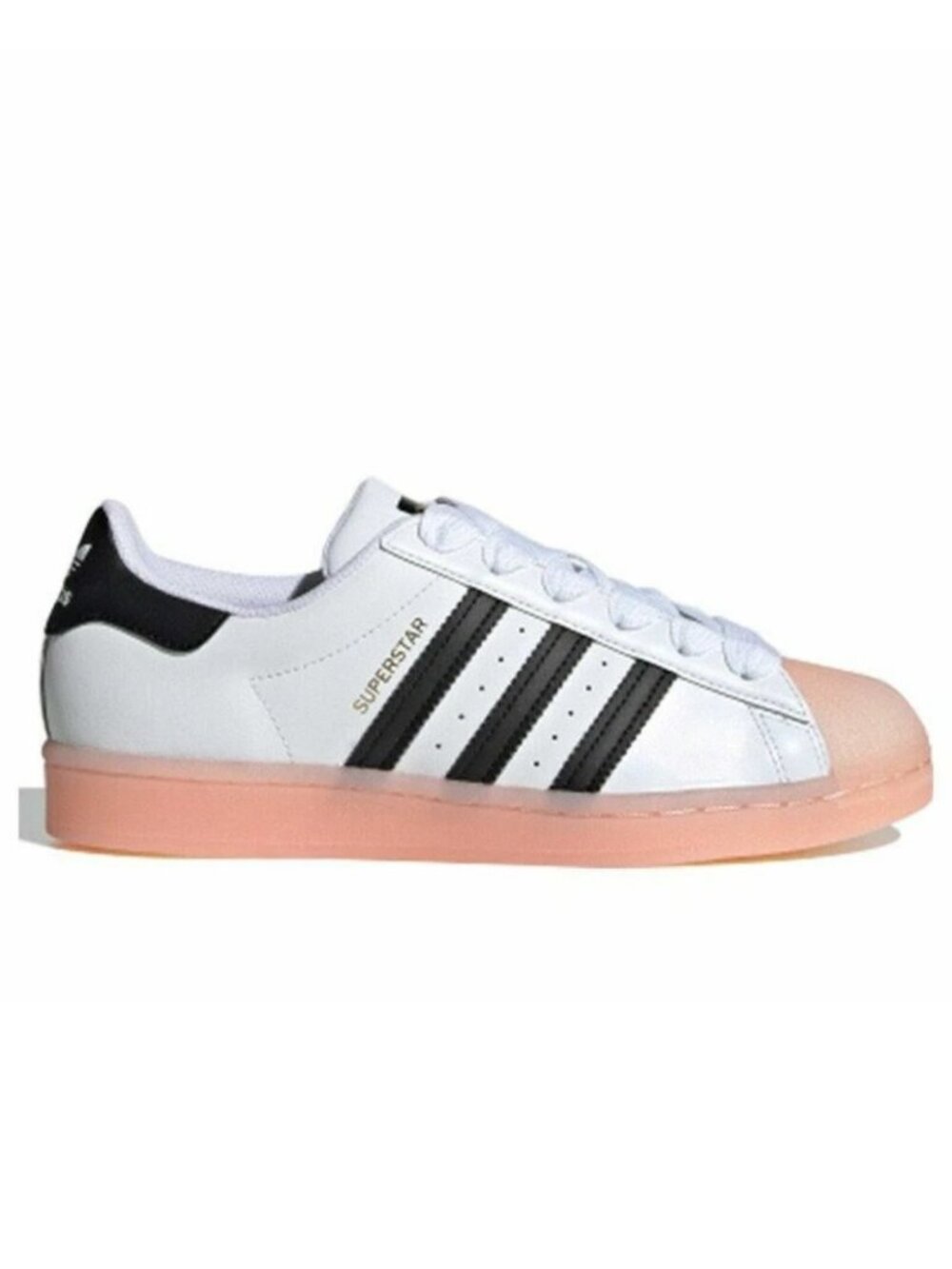 Adidas Superstar White Black Clear Coral GOLD FW3553 Women's Shoes Size: 8